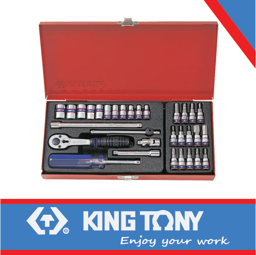 1/4″ SOCKET SET 31PC WITH BITS 4-13MM 12P