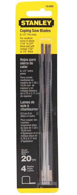 BLADE STANLEY COPING SAW 10T PK4 15-058