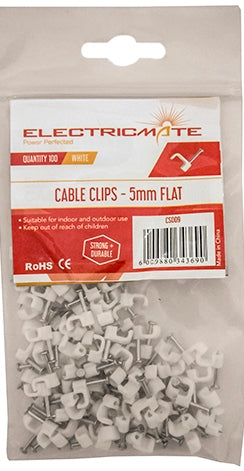 CABLE SADDLE FLAT  5.0MM P/100  E/MATE