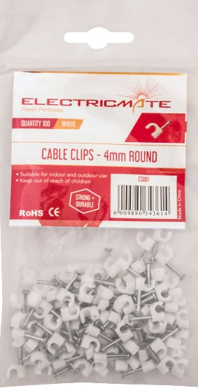 CABLE SADDLE ROUND  6MM P/100  E/MATE