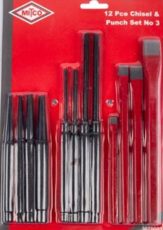 CHISEL & PUNCH SET MITCO NO.3 12PC