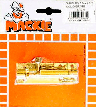 MACKIE BOLT BARREL STR S/BRASS  64MM 1PC