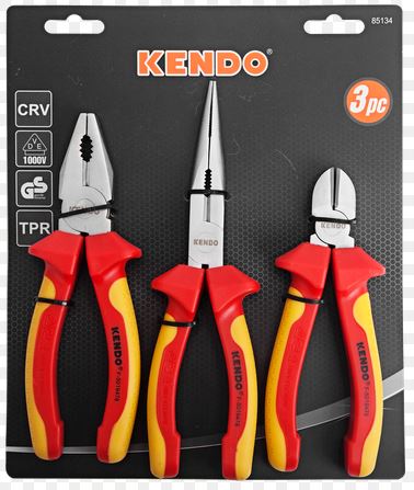 PLIER KENDO 3PC VDE PLIER SET