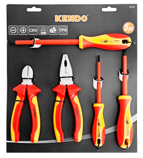 PLIER KENDO 5PC VDE PLIER SET