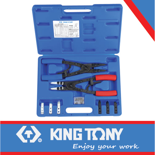 PLIERS CIRCLIP 267MM INTERCHANGEABLE TIPS 15PC