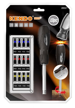 SCREWDRIVER KENDO 13PC IMPACT DRIVER SET