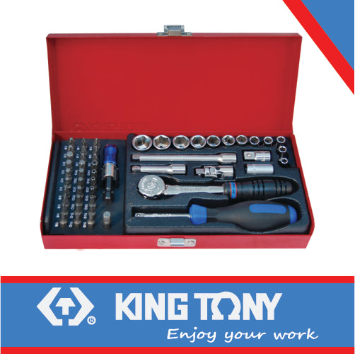 SOCKET SET 1/4″ METRIC WITH BITS 4-14MM 51PC