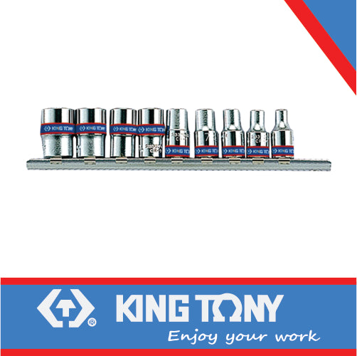 SOCKET SET 1/4″ RAIL 4-13MM 9PC