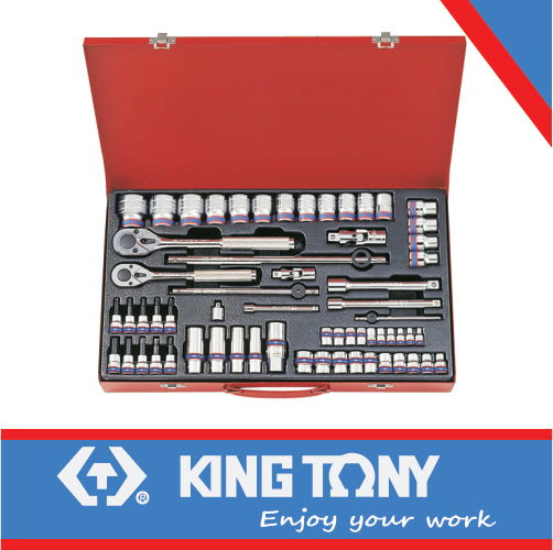 SOCKET SET COMBINATION 1/4″ – 3/8″ & 1/2″ 62 PC
