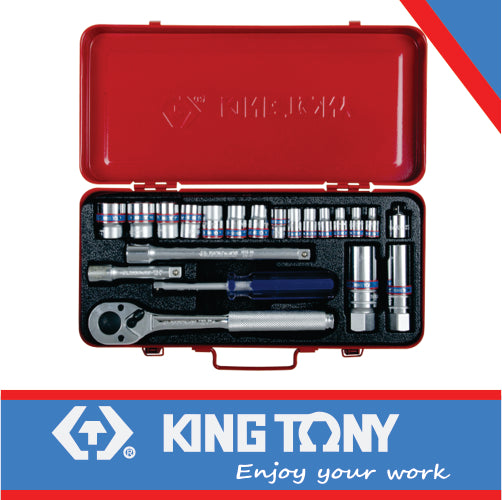 SOCKET SET COMBINATION 1/4″ AND 3/8″ 21PC
