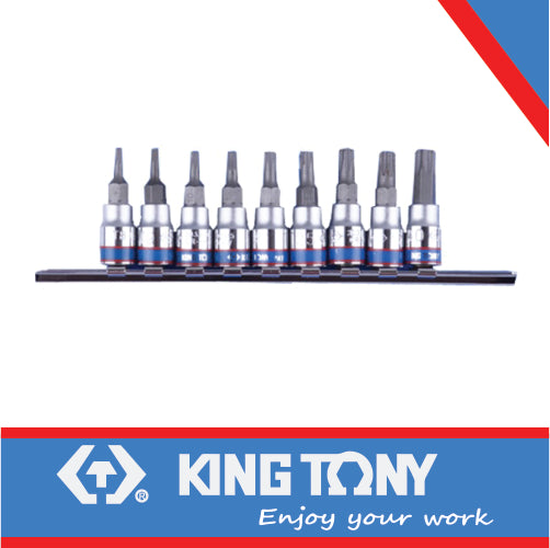 SOCKET TORX BIT SET T8-T40 9PC RAIL